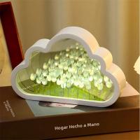 Lámpara De Noche LED DIY Hecha a Mano Nube Tulipán Espejo Decoración De Habitación Forma De Flor Mar Atmósfera Luz De Mesa - details 5