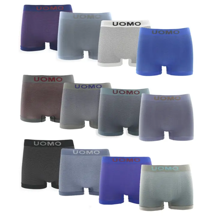 Uomo Calzoncillos Boxers de Lycra  Pack de 12  Ajustados Clásicos, Cómodos y Suaves tallas S- M-L-XL-2XL - 1