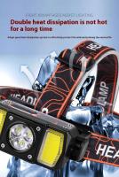 Linterna Frontal COB LED Potente Con Sensor Tipo-C Recargable Impermeable Para Camping Pesca Y Búsqueda T146 - details 8