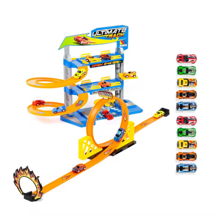 MOLTO Parking de juguete con Looping + Pistas + 10 coches - 1