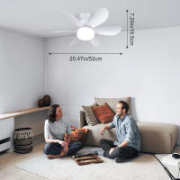 Ventilador de techo con luz y Control Remoto, Ventiladores de Techo Silencioso con Casquillo E27 de 30/40W, 6 Aspas, 3 Velocidades, Luz Fría/Neutra/Cálida, para Dormitorio, Sala de Estar - details 5