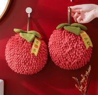 Toalla De Mano Suave Y Absorbente De Poliéster 100% Para Cocina Y Baño Color Rojo Con Anillo Para Colgar Para El Hogar - details 8