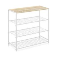 ARISE SHOP-Estanteria 3 niveles Metal Madera en Blanco Estanteria organizador Cocina Dormitorio Escritorio Zapatero 60 x 30 x 43 cm - details 1