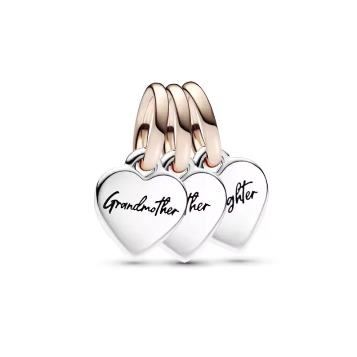 Charm Colgante Pandora Divisible Triple corazones Generación Familia 782648C00 - 1