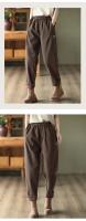 Amax LuluE Pantalones De Peluche De Lujo Para Mujer Invierno 2024 Moda Casual Vintage Gruesos Harajuku Harem Pantalones Talla Media Con Bolsillos Y Cuff - details 2