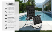 Tectake - Tumbona CLOUD plegable y ajustable sin niveles, Súper cómoda con tejido de textileno transpirable, Un cabezal y un cojín reclinable muy gruesos y extraíbles, Respaldo y reposapiés ajustables sin escalonamientos - details 0