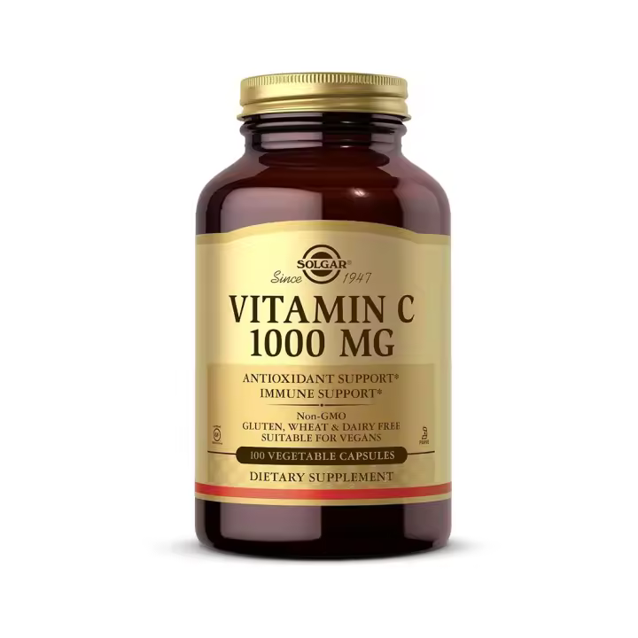 Solgar - Vitamina C 1000 Mg  Luminosidad y Tonificación de Piel  Reduce El Cansancio  Cápsulas Vegetales 100 Cápsulas/250 Cápsulas - 1