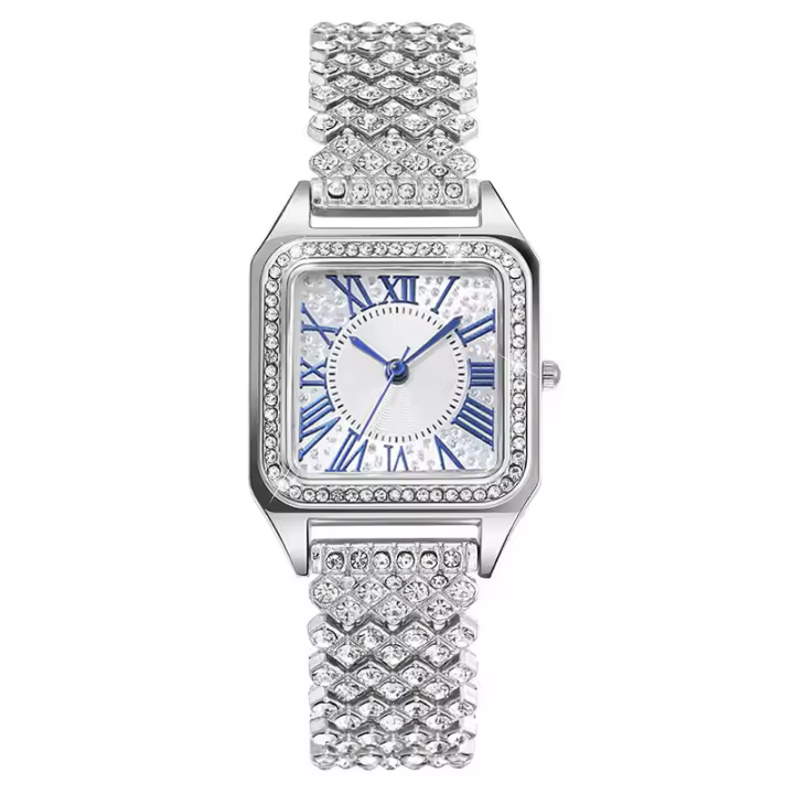 Reloj de cuarzo Romano con diamantes cuadrados para Mujer, Reloj Femenino de gran Venta - 1
