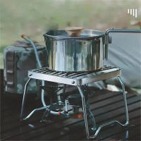 Soporte De Estufa De Acero Inoxidable Para Camping Portátil Y Plegable Mini Juego De Barbacoa Relleno De Horno Soporte Para Olla - details 0