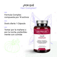 VITAMINAS PARA EL CABELLO Biotina + Zinc + Selenio -  [PREMIO 2022] Pelo Mujer Hombre - Hair Complex con L-Cisteina - 90 Cápsulas Vegetarianas Nutralie - details 1
