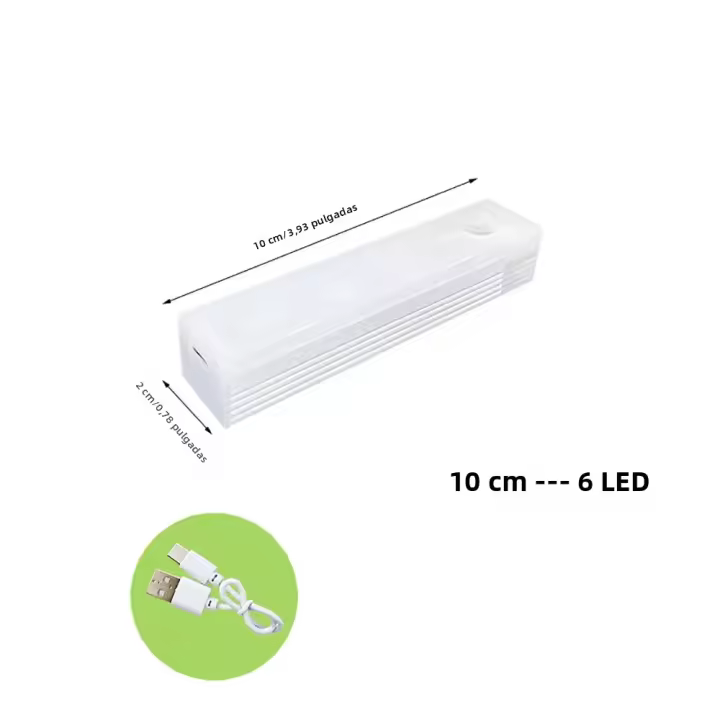 Lámpara De Noche LED Con Sensor De Movimiento Wireless Recargable Magnética Para Armario Estuche Corredor Luz Emergencia Rectangular - 1