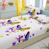 Sábana Ajustable Moderna Y Sencilla Con Estampado De Mariposa Mate Para Dormitorio Cubierta De Cama De Poliéster 100% - details 4