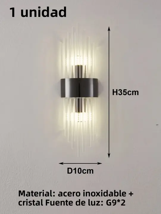  AiPaiTe Lámpara De Pared Decorativa En Cristal Y Oro/ Negro Para Dormitorio Sala De Estar Hotel Lámpara De Noche Moderna Instalación En Pared Incluye Bombillas - 1