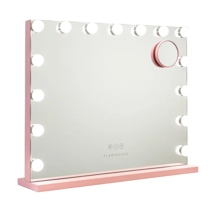Flamingueo Espejo Maquillaje Luz 15 Luces LED Tocador Maquillaje 3 Modos Luz Espejos con Luz Maquillaje Espejo Tocador Espejo Aumento Control Tactil Espejo de Mesa para Maquillaje Espejo Led Espejo Mediano Maquillaje - 1