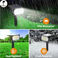 Luces Solares LED Exterior Jardin [2 Paquete/72LED] Focos LED Solares, Impermeable IP65 Luz Solar Exterior Potente Foco Lampara Solar Jardin Exteriores Suelo (Blanco Frio) - details 1
