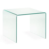 Mesa Auxiliar De Cristal Curvado - 60 x 60 cm - DECOLUNAHOME - details 0