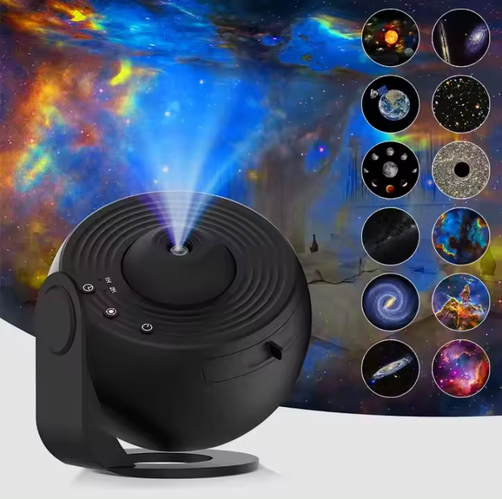 Proyector De Estrellas 360° Luz Nocturna Galaxia Rotatoria Lámpara Planetario Para Habitación De Niños Regalo De San Valentín Boda Decoración - 1