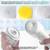 Cepillo de limpieza eléctrico, limpiador multifunción, limpiabotas eléctrico, cepillo de limpieza eléctrico portátil para cocina, baño, bañera, ducha, azulejos, alfombras, bidé, fregadero - details 4