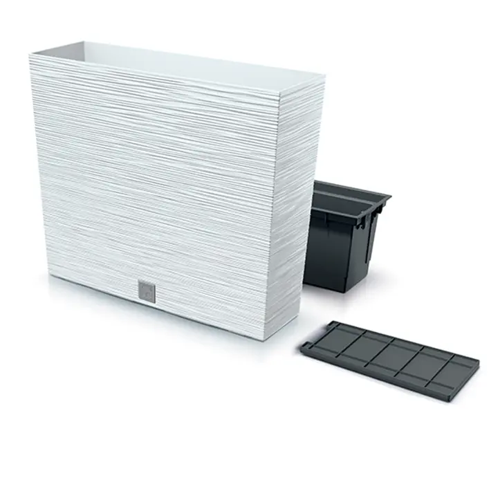 Macetero Prosperplast FURU Color Cemento con Depósito - 58 X 18 X 49,8 Cm - 12 L - 1