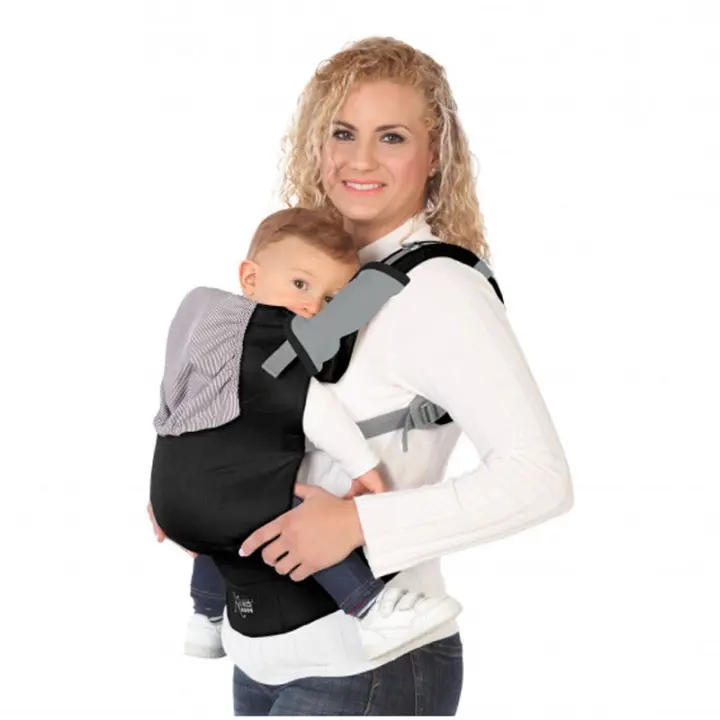 Kiokids Mochila Portabebe Ergonomico Algodon Negro - 1