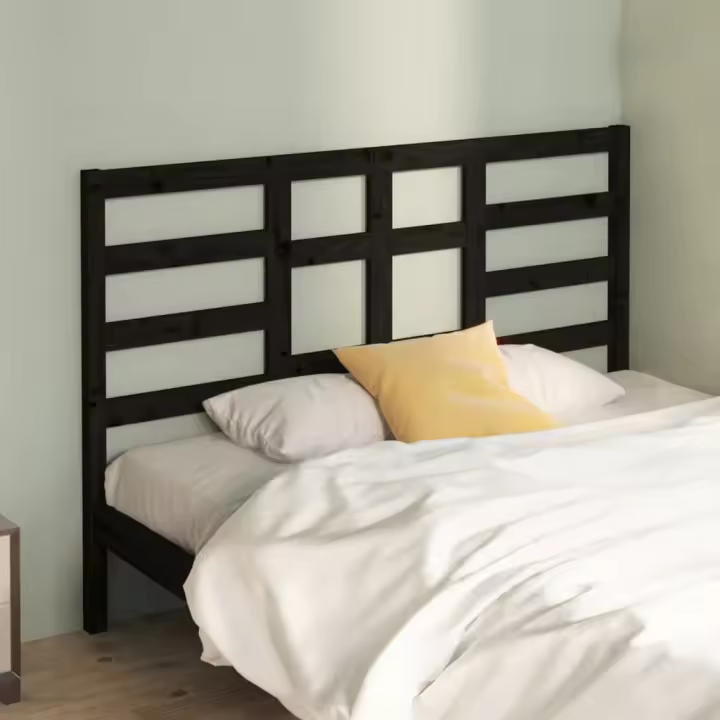 Cabecero de cama madera maciza de pino negro 146x4x104 cm - 1