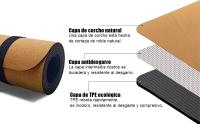 NQT Esterilla Yoga de Corcho Natural y TPE 183x61x0.5cm - Esterilla de Yoga Antideslizante Gruesa, Colchoneta Ecológica Portatil Ligera Correa incluida - details 1