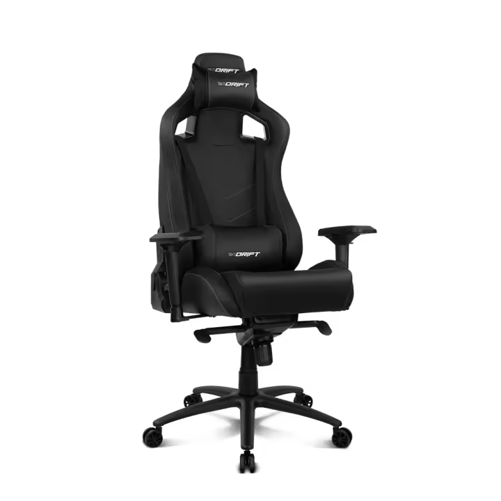 DRIFT DR500B - Silla Gaming Profesional, polipiel, reposabrazos ajustable 4D, piston clase 4, sistema balanceo, altura regulable, respaldo reclinable, cojines lumbar y cervical, color negro - 1