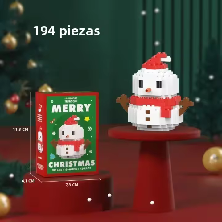 Regalos De Navidad Serie De Bloques Micro Santa Claus Y Reňedos Juguete De Montaje Para Decoración De Mesa Juguetes Para Niños - 1