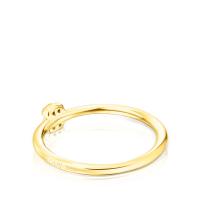 Anillo de Plata Bañado 18K gold with Diseño de Oso-Artesanía Mexicana-Verde Esmeralda - details 2