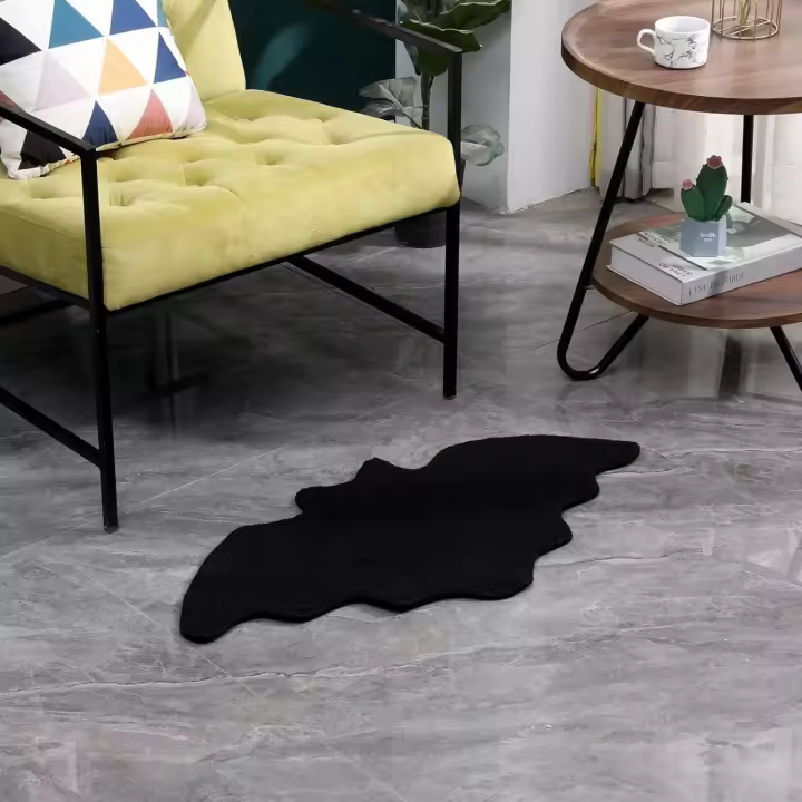 Alfombra De Baño De Halloween Con Diseño Irregular De Murciélago Y Red De Araña Antideslizante Para Sala De Estar Dormitorio Cocina - 1