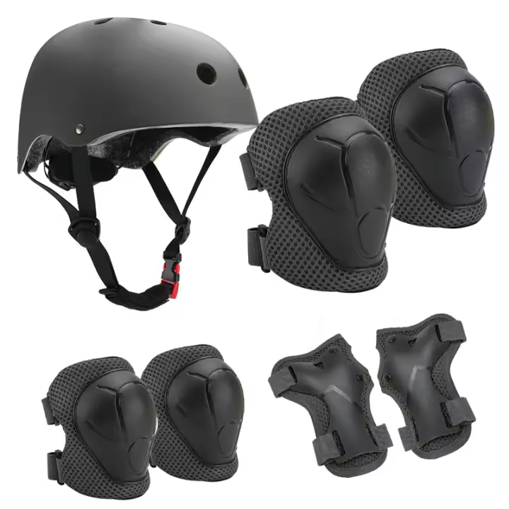 Juego de casco y protectores para niños de 3 A 10 años, de Bicicleta Cascos, Cascos de patineta para niños y niños, juego de rodilleras, coderas y muñequeras, para Cycling, sobre patinetas - 1
