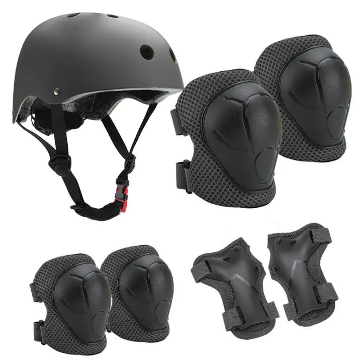 Juego de casco y protectores para niños de 3 A 10 años, de Bicicleta Cascos, Cascos de patineta para niños y niños, juego de rodilleras, coderas y muñequeras, para Cycling, sobre patinetas - 1