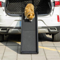 PawHut Rampa Plegable para Perros y Gatos con Alfombra Antideslizante Escaleras de Mascotas para Coche Cama Sofá Carga 75 kg 155x39x14 cm Negro - details 2