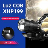 Linterna Frontal LED Potente XHP199 Para Pesca Y Camping Recargable USB 18650 Lámpara Frontal Con Ángulo De Haz De 180° Fuente De Luz LED Batería De Litio Metálico Impermeable - details 0