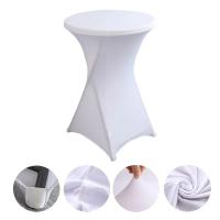 Conjunto De Barra De Cojín Cuatro Esquinas Para Boda En Hotel Color Sólido Funda De Mesa Elástica Circular De Poliéster 100% Decoración De Fiesta - details 0