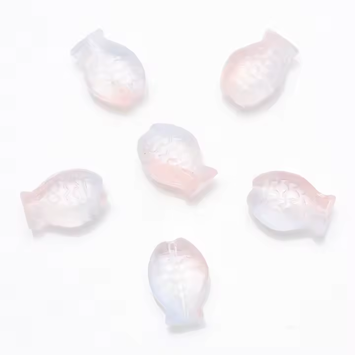 30Pcs Colgante De Vidrio Colorido Para Pulsera DIY Agujero Medio Pez Gradiente 10x14 Pulgadas Adornos De Moda Sin Metal Proveniente De China Continental - 1