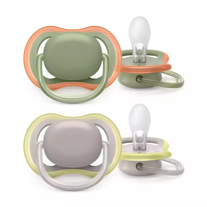 AVENT CHUPETES ULTRA AIR SOOTHER VERDE Y GRIS 6-18 MESES 2 UNIDADES - 1