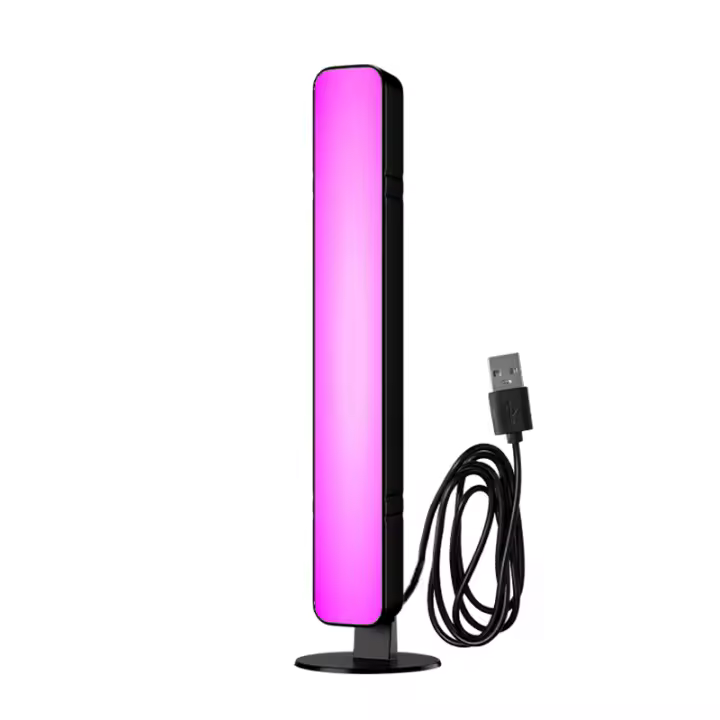 Luz De Ambiente LED RGB Controlada Por Voz Para Coche Multifuncional Con Control Remoto Inteligente Cambio De Color Decoración De Escritorio Negro Contemporáneo - 1