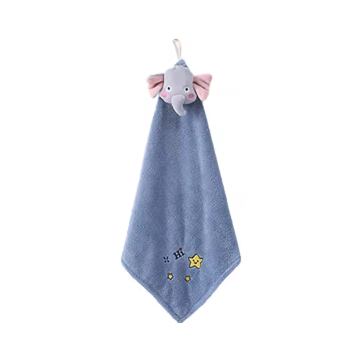 Toalla Cuadrada De Fleece Para Niños Coral Suave Y Gruesa Absorbente De Agua Con Dibujos Animados Colgante Para El Hogar - 1