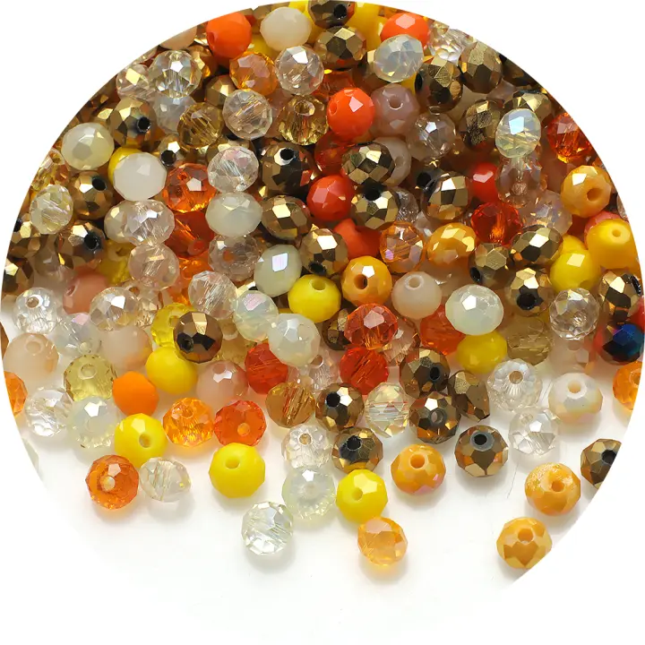 100Pcs Lote De 8mm Cuentas Redondas De Cristal Facetado Colores Mixtos Para Manualidades Joyería DIY Accesorios De Tejido - 1
