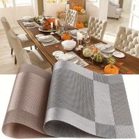 4pcs Tapete De Comedor De PVC Resistente Al Calor No Derrapante Fácil De Limpia Vinilo Tejido Gold Para Mesa De Cocina - details 2