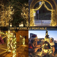 Luces De Fairy LED De 5M/10M/20M Con Control Remoto Y Batería USB Lámparas De Cobre Para Decoración De Fiestas Y Bodas - details 4