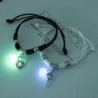 Pulsera luminosa, versión para dos mejores amigas (pareja de estudiantes), diseño de moda coreana, brazalete brillante para parejas (unisex).Pulsera de cuentas de resina luminosas - details 0