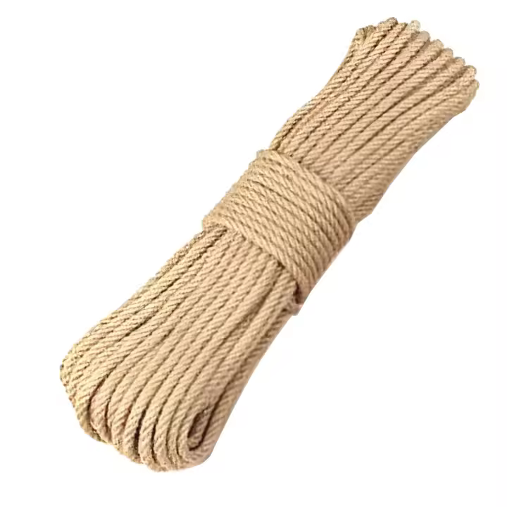 Cuerda de cañamo Natural de 50 m, 6mm de grosor, Resesto Cuerda de yute para cinturones, decoración de Bodas, Jardín, Cuerda de Guerra, Cuerda para mascotas y Cuerda de Escalada (50,) 6mm) - 1