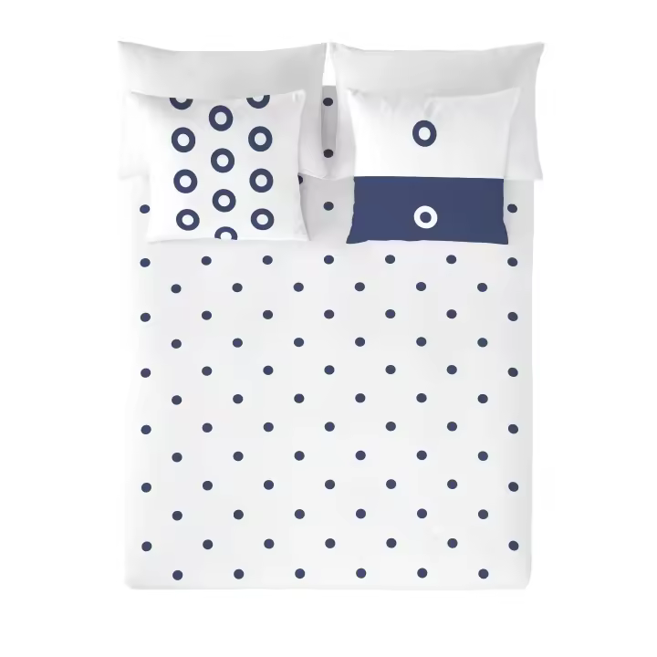 FUNDA NÓRDICA 100% ALGODÓN BECA BLUE POPCORN FABRICADO EN ESPAÑA - 1