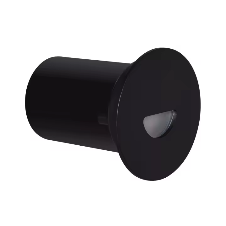 Ledkia Baliza Exterior LED 2W Empotrable Pared Circular Negro Guell 2700K Blanco Cálido - 1