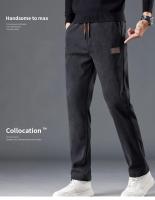 Pantalones De Corduroy Para Hombre Moda Otoño Invierno Tejido De Veludo Bo'ao Pantalones Rectos Negocios Cintura Media Talla Regular - details 1