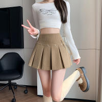 Falda Plisada Retro Estadounidense Para Mujer Alta Cintura Y2k Casual Escuela Lindo Corta Corduroy Falda Corta Para Niñas - details 4