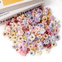 50PCs Cabezas De Rosas Artificiales Miniatura En Seda Para Decoración De Hogar Bodas Artesanía Corona Regalos Accesorios - details 4