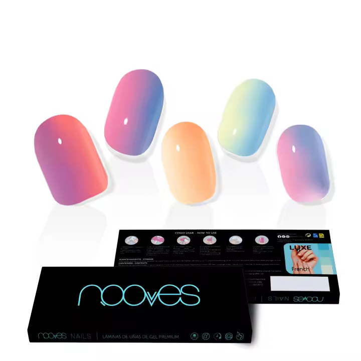 NOOVES NAILS Láminas de Uñas de Gel Precurado Premium - Rainbow - Multicolor  Tiras De Uñas De Gel semicurado Pegatinas Uñas Semipermanente en Gel Gel Nail stickers Uñas de gel Pegatinas - 1